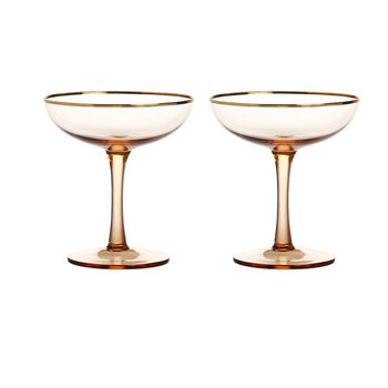 Champagne Coupe Rose Gold Set Of Two, 2 of 3