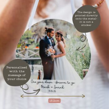 Personalised Hanging Metal Photo Keepsake For Weddings And Anniversaries, 2 of 2