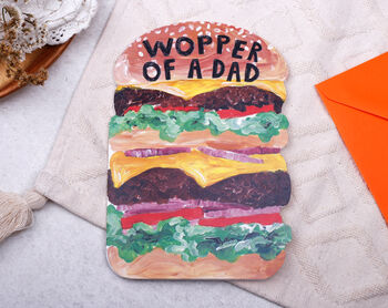 Funny Father's Day Card For Dad With Burger Design, 2 of 4