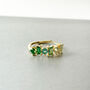 18k Gold Plated Green Multi Jewelled Adjustable Ring, thumbnail 1 of 4