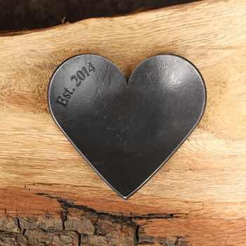 11th Anniversary Gift, Decorative Smooth Steel Heart Dish, 3 of 10