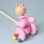 Personalised Push Along Wooden Piggy, thumbnail 2 of 4