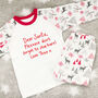 Personalised Santa Stop Children's Christmas Pyjamas, thumbnail 2 of 2