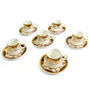 Six Ceramic Eid Cups And Saucers White Gold Floral, thumbnail 2 of 3