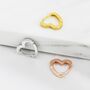 Sterling Silver Cz Heart Huggie Hoop Earrings, thumbnail 5 of 11