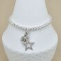 Skinny Bead Bracelet With Star And Number Charms, thumbnail 4 of 6