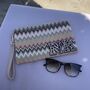 Personalised Chevron Stripe Pouch Wristlet Clutch Bag, thumbnail 5 of 12
