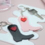 Cowboy Boot Keyring In Pink Or Black With Heart Detail, thumbnail 4 of 4