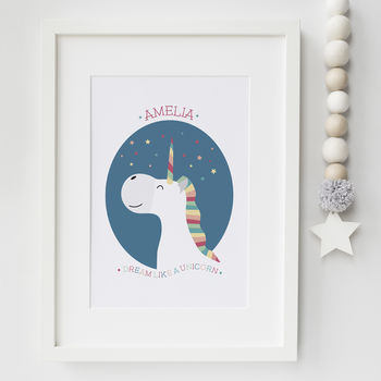 Personalised Unicorn Print For Children, 2 of 3