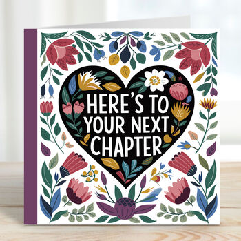 Here's To Your Next Chapter Leaving Floral Card, 2 of 3