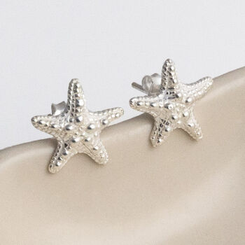 Sterling Silver Star Fish Studs, 2 of 5