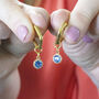 Square Huggie Earrings With Birthstone Detail, thumbnail 4 of 8