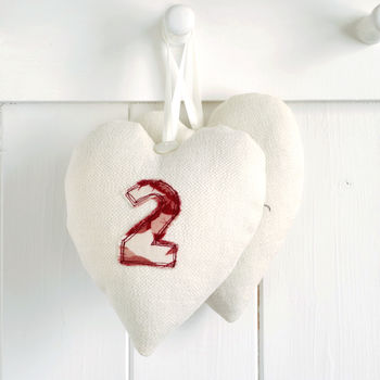 Personalised Hanging Heart Wedding Anniversary Gift, 6 of 12