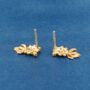 Gold Red Eye Chinese Fish Stud Earrings, thumbnail 4 of 7