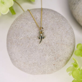 Solid 14ct Gold Mini Dragonfly Necklace, 4 of 4