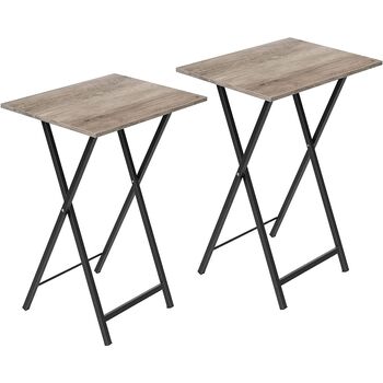 Set Of Two Side Table Folding Coffee Tables End Desk, 9 of 9