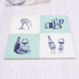 Wine, Cheese And Coffee Ceramic Coasters, thumbnail 1 of 5