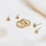 Gold Plated Gemstone Hoop Earrings, thumbnail 3 of 9
