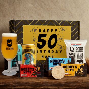 Personalised 50th Birthday Beer Gift Set, 5 of 11