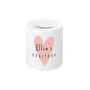 Children's Personalised Money Box Pink Heart, thumbnail 4 of 7