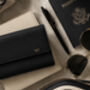 Personalised Travel Wallet Grained Leather Vegan, thumbnail 1 of 12