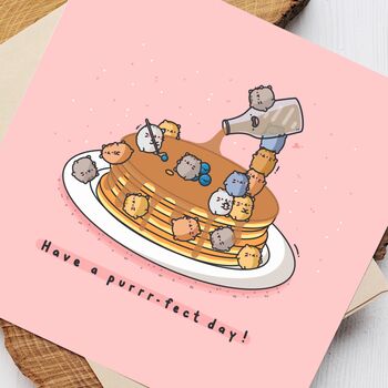 Cute Pancake Cats Greetings Card, 7 of 9