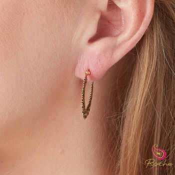 Skinny Gold And Silver Filigree Ethnic Boho Hoop Earrings, 5 of 11