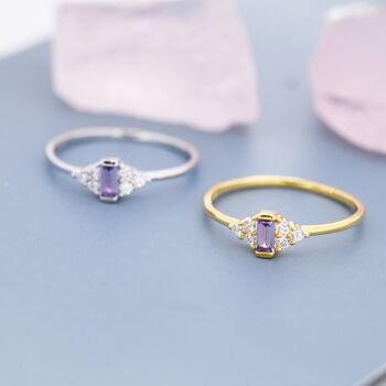 Vintage Inspired Lilac Purple Cz Ring, 2 of 12