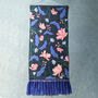 Navy Floral Hand Embroidered Wall Hanging, thumbnail 1 of 8