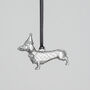 Dachschund Pewter Christmas Decoration, thumbnail 1 of 4