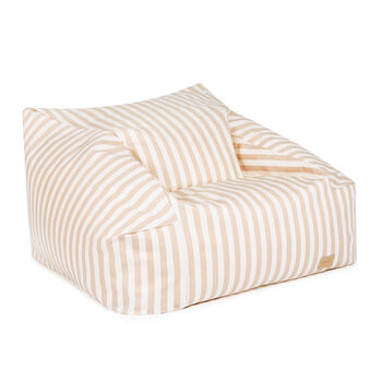 Armchair Beanbag In Twill Taupe Stripe, 2 of 6