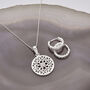 Mandala Flower Necklace Sterling Silver, thumbnail 1 of 4