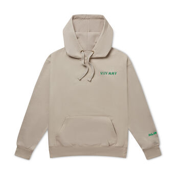 Personalised Roman Numerals Unisex Hoodie With Initial On Sleeve, 5 of 12
