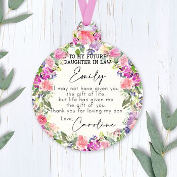 Personalised Future Daughter In Law Wedding Gift Pink, 2 of 3