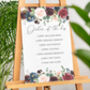 Burgundy Floral Order Of The Day Service Wedding Sign, thumbnail 2 of 3