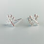 Sterling Silver Tree Stud Earrings, thumbnail 4 of 6