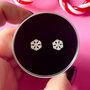 Silver Christmas Earrings, Crystal Snowflake Studs, thumbnail 6 of 9