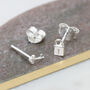 Silver And 18ct Gold Plated Lock And Key Earrings, thumbnail 1 of 9