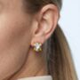 Enso Moonstone Huggie Hoop Earrings, thumbnail 3 of 5