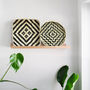 Bamboo Woven Basket Tray Trippy Art, thumbnail 3 of 6
