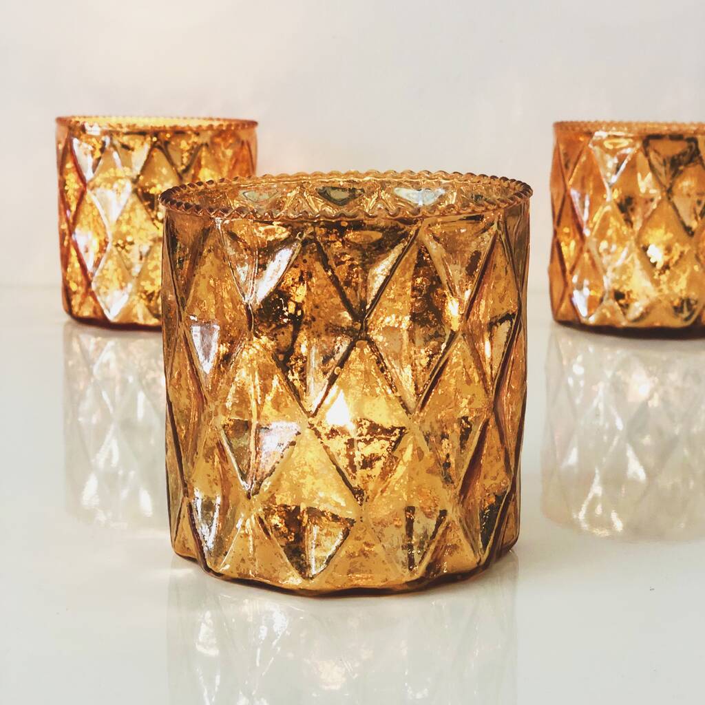 Gold Diamond Candle Holder Lantern By The Luxe Co | notonthehighstreet.com