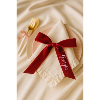 Embroidered Velvet Ribbon Place Setting, 2 of 9