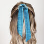 100% Silk Scarf Scrunchie Tie And Dye Blue, thumbnail 1 of 2