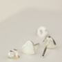 Mother Of Pearl Tiny Heart Stud Earrings, thumbnail 3 of 5