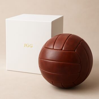 Personalised Vintage Tan Leather Football, 8 of 11
