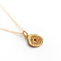 Gold Plated Hammered Garnet Necklace, thumbnail 4 of 6