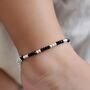 Baby Nazaria Black Beaded Silver Bracelet/Anklet, thumbnail 2 of 3