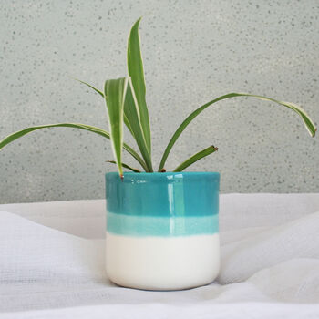 Small Blue Planter Ceramic Succulent Pot, 3 of 3