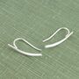 Curved Sterling Silver Bar Stud Earrings, thumbnail 2 of 6