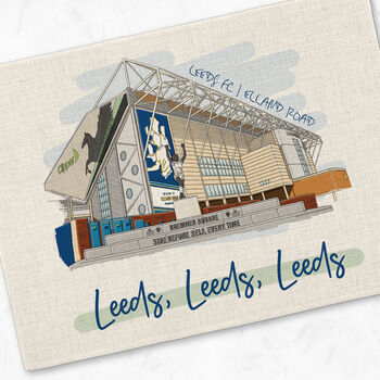 Personalised Leeds Utd Placemat, Football Gift, 4 of 5